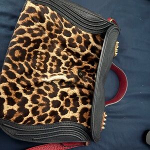 Christian Louboutin Leopard and Black shoulder bag